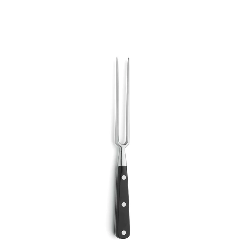AMEFA Premium Meat Fork, Stainless Steel, 29.0 cm, Rustproof and Dishwasher Safe, Grill Fork with Classic Rivet Handle in Black, Roasting Fork with Easy-to-Clean Plastic Handle