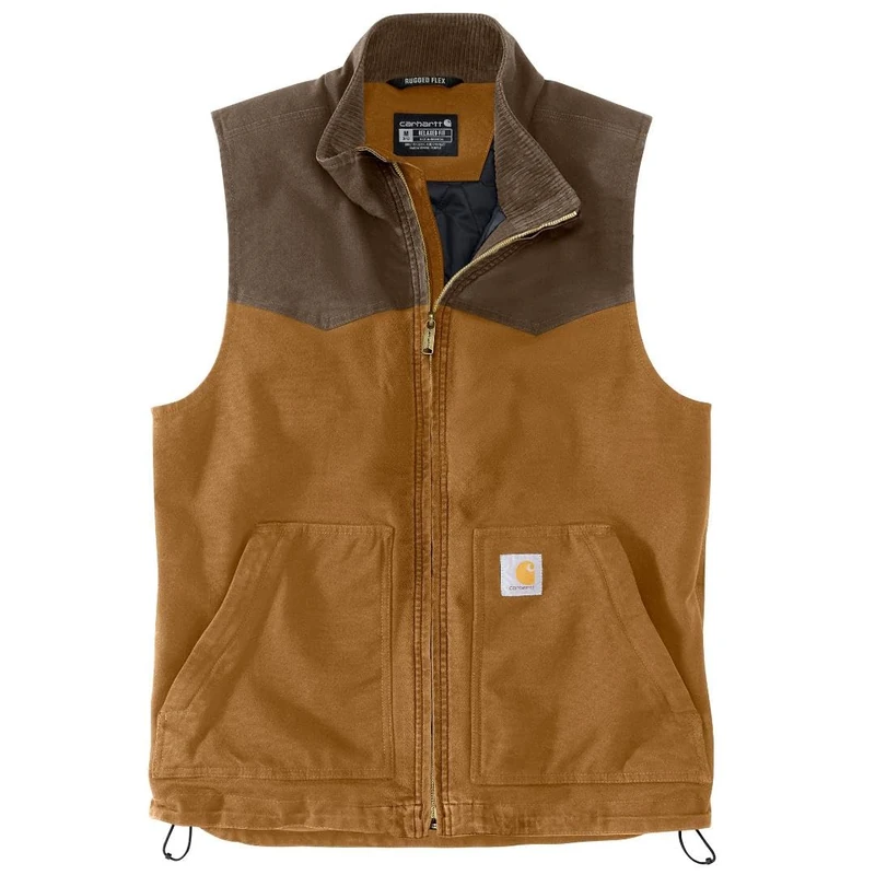 Carhartt Men's Montana Rugged Flex Relaxed Fit Duck Vest, Brown, S