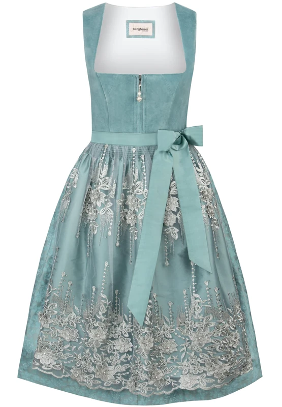 Bergfeuer Women's Dirndl Sarah Dress, Petrol, 10 - Image 1