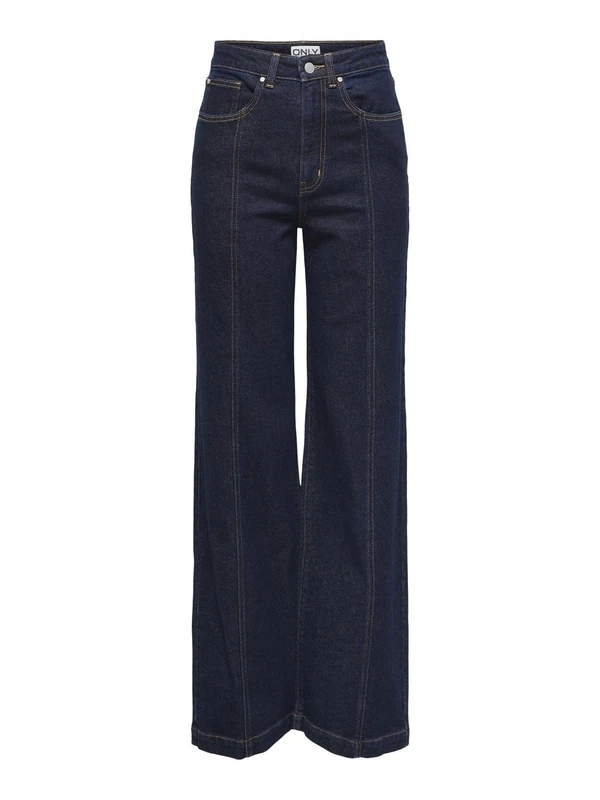 ONLY ONLHOPE Female Wide Cut Jeans Very High Waist Wide Leg Cut Jeans, Dark Denim Blue, 25W x 32L