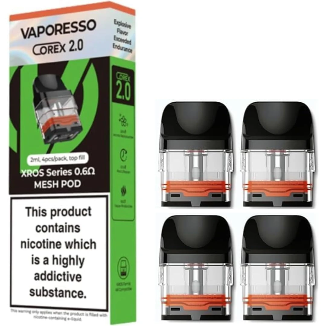 Vaporesso Xros Corex Pods (0.6) - 4 Pack Available in 0.4,0.6,0.8,1.0,1.2Ω Compatible With Vaporesso Xros Range Only - No Nicotine (0.6ohm)