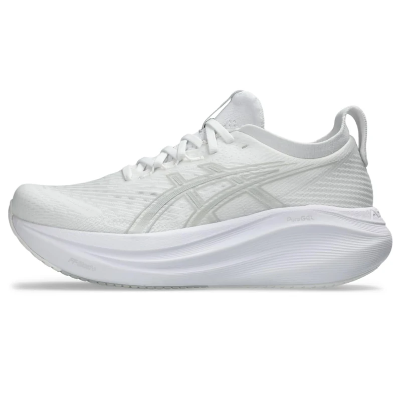 ASICS Gel-Nimbus 27 Women's Running Shoes - White/Glacier Grey