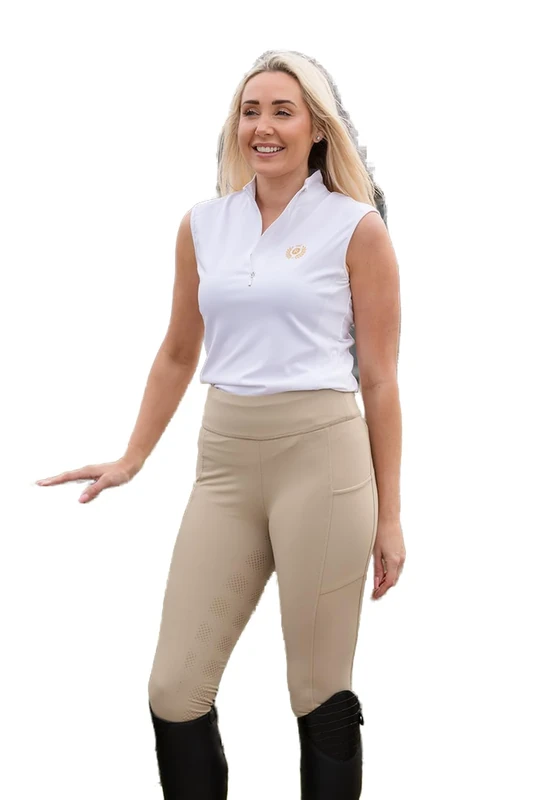 Rhinegold Womens Vogue Full Seat Ladies Performance Horse Equestrian Riding Tights, Beige, 10 EU