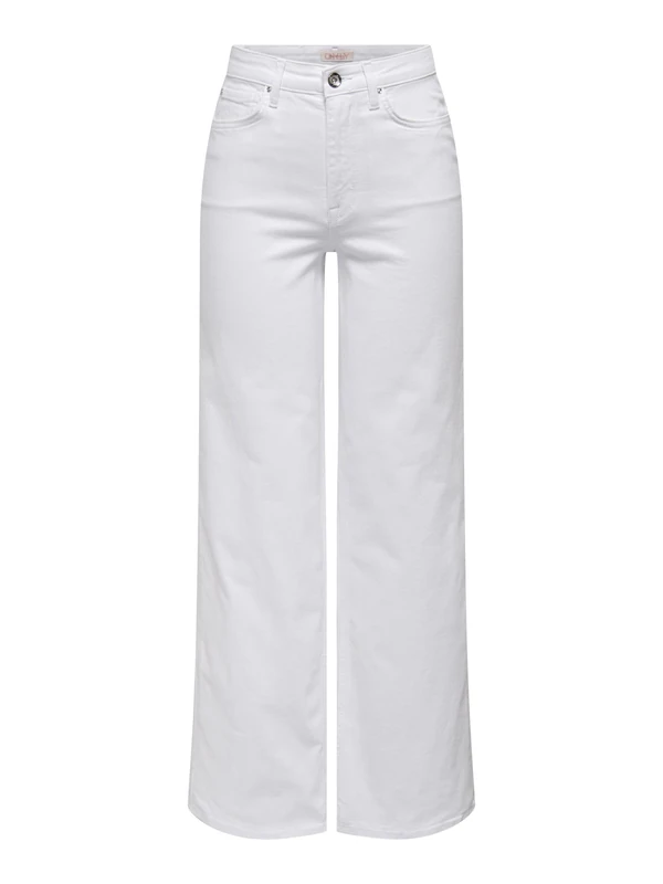 ONLY Women's Onlmadison Blush Hw Wide DNM Cro Noos, White, S / 34L