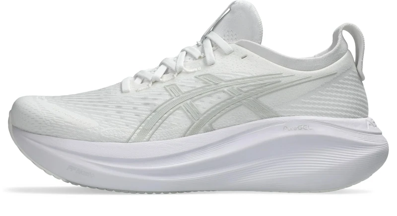 ASICS Men's Gel-Nimbus 27 Running Shoes, White/Glacier Grey, 10.5 UK