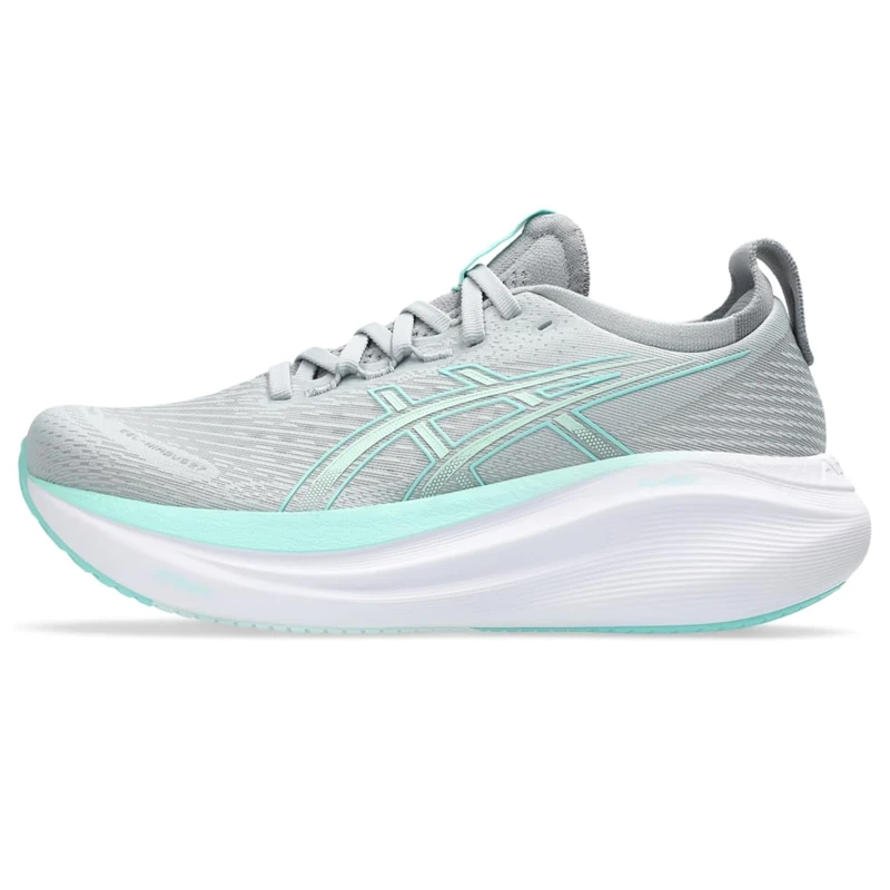 ASICS Women's Gel-Nimbus 27 Running Shoe, Piedmont Grey/Illuminate Mint, 7.5 UK