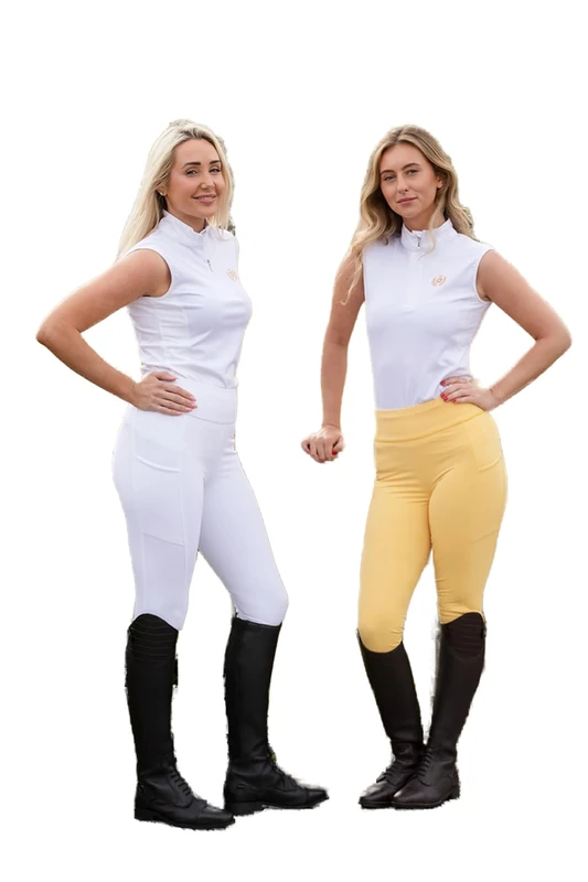 Rhinegold Womens Vogue Full Seat Ladies Performance Horse Equestrian Riding Tights, Canary, 16 EU