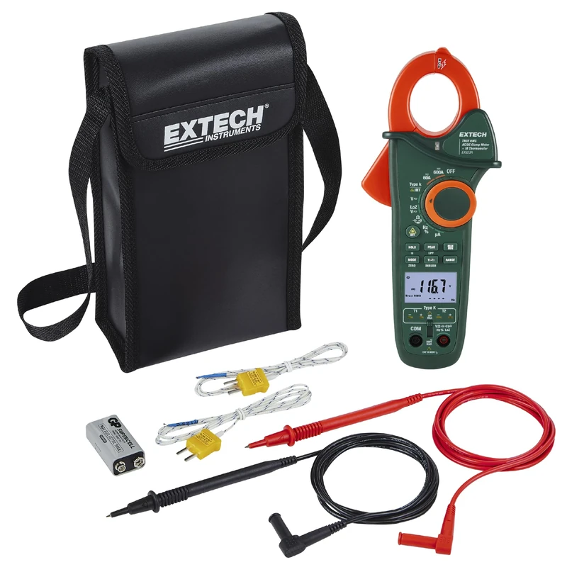 Extech EX623A 600A AC/DC Clamp Meter with IR and Dual Type K
