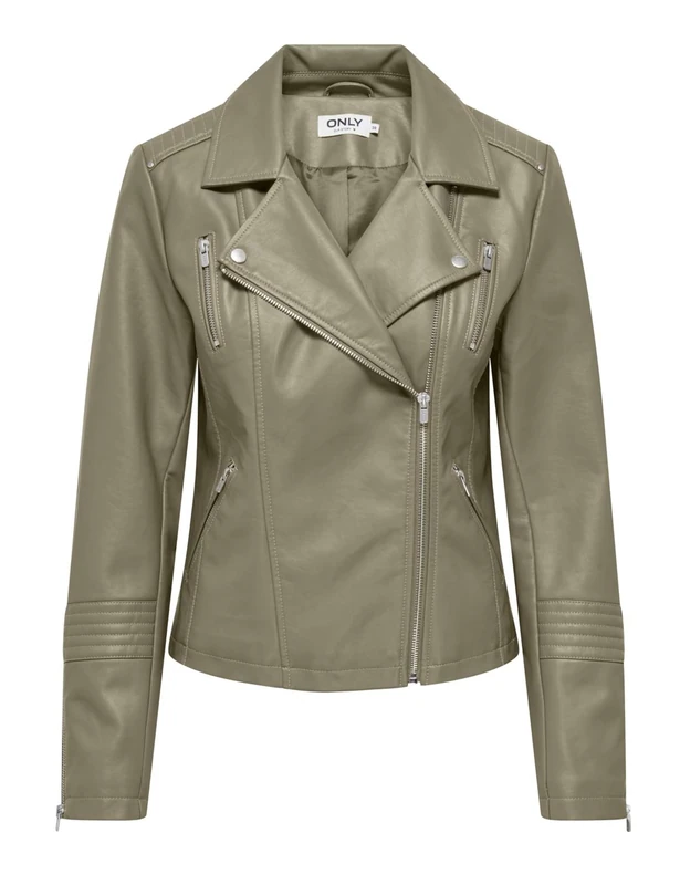 ONLY Women's Onlgemma Faux Leather Biker OTW Noos Jacket, Mermaid, numeric_32