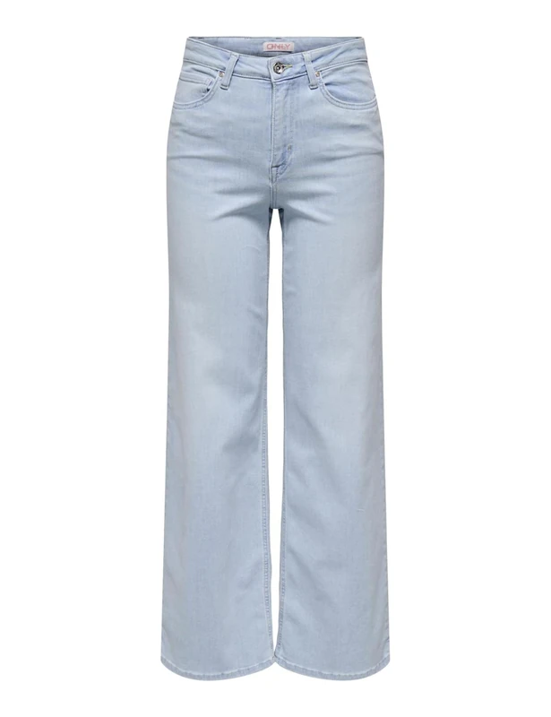 ONLY Women's Onlmadison Blush Hw Wide DNM Cro495 Noos, Light Blue Bleached Denim, XS / 34L