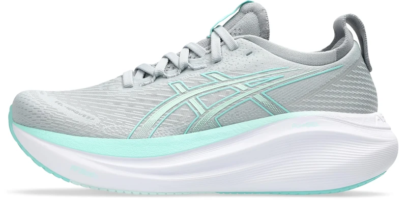 ASICS Women's Gel-Nimbus 27 Sneaker, Piedmont Grey/Illuminate Mint, 6 UK