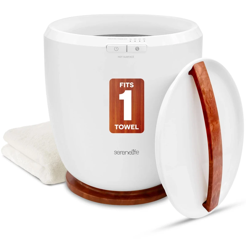 SereneLife Towel Warmer Bucket – Luxury Electric Towel Heater with Auto Shut-Off & Aromatherapy, Fits Large Bath Towel, Blanket, Robe or Pyjamas – Spa & Bathroom Use (Cherry)