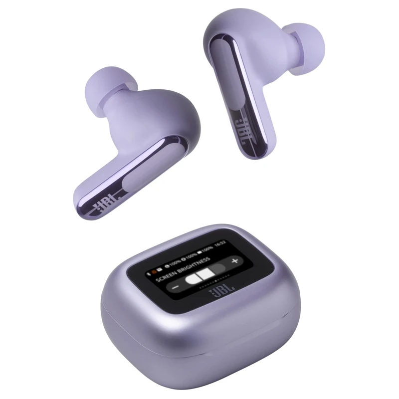 JBL Live Beam 3, Wireless Earbud Headphones with Bluetooth, 48h Battery Life, True Adaptive Noise Cancelling and High-Resolution JBL Signature Sound, IP55 Waterproof, Closed-Back Stick Design, Purple