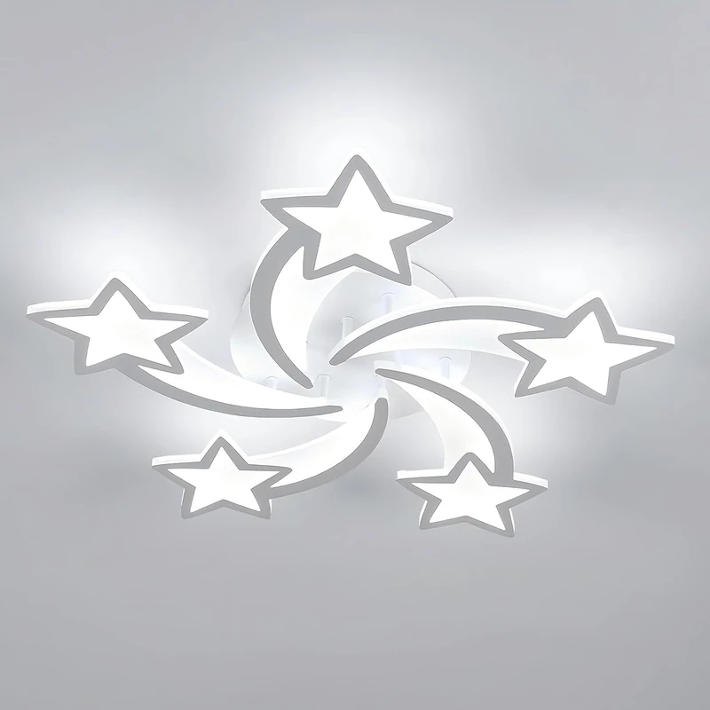 Osairous Modern LED Ceiling Lights, 60W Meteor Shape LED Ceiling Lamp, 6500K Chandelier Living Room，Acrylic Modern Ceiling Lights for Bedroom, Living Room, Kitchen, Diameter 26.37in