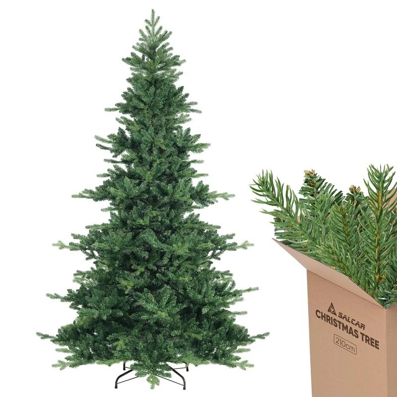 SALCAR Christmas Tree, Polyvinyl chloride (PVC), polyethylene (PE), Green Pre, 210 cm - Image 1