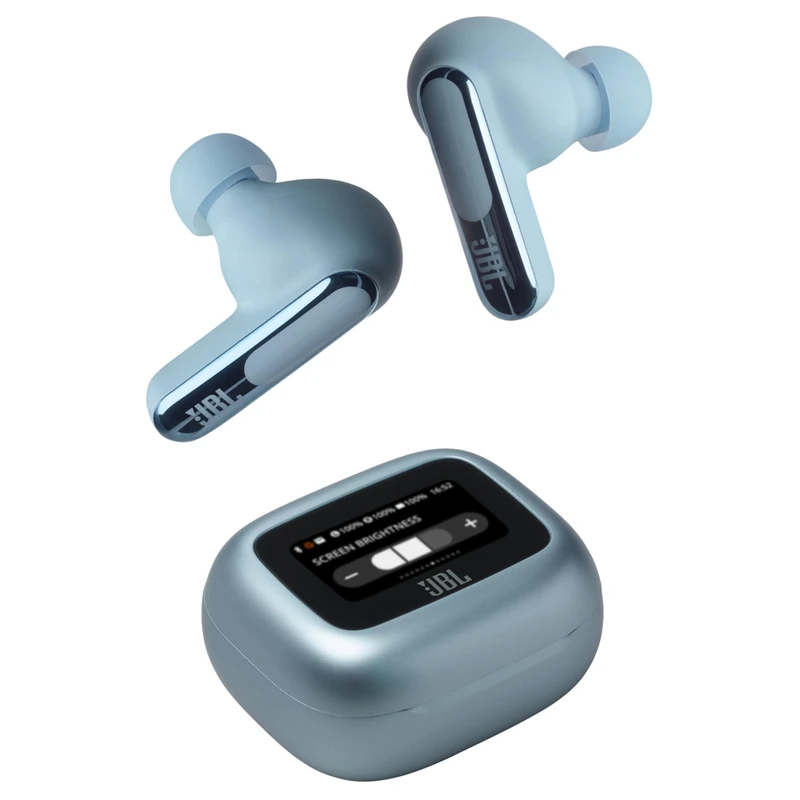JBL Live Beam 3, Wireless Earbud Headphones with Bluetooth, 48h Battery Life, True Adaptive Noise Cancelling and High-Resolution JBL Signature Sound, IP55 Waterproof, Closed-Back Stick Design, Blue