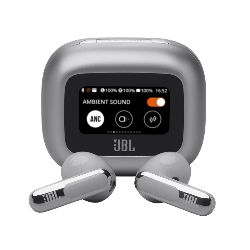 JBL Live Flex 3, Wireless Earbud Headphones with Bluetooth, 50h Battery Life, True Adaptive Noise Cancelling and High-Resolution JBL Signature Sound, IP54 Waterproof, Open-Back Stick Design, Silver