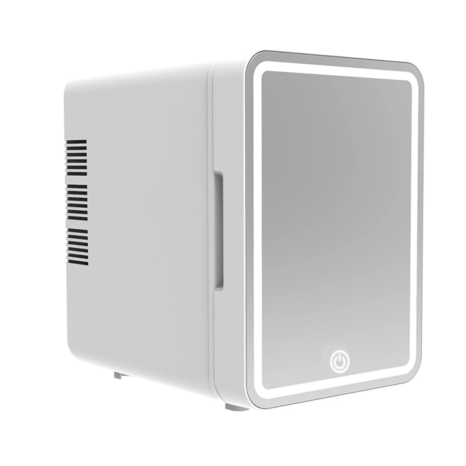 Mini Beauty Fridge for Bedrooms，4L Portable Cosmetic Refrigeratorith LED Mirror, Dimmable LED Lights, Small Cooler for Skincare, AC/DC Adaptor for Home Bedroom and Car (White)