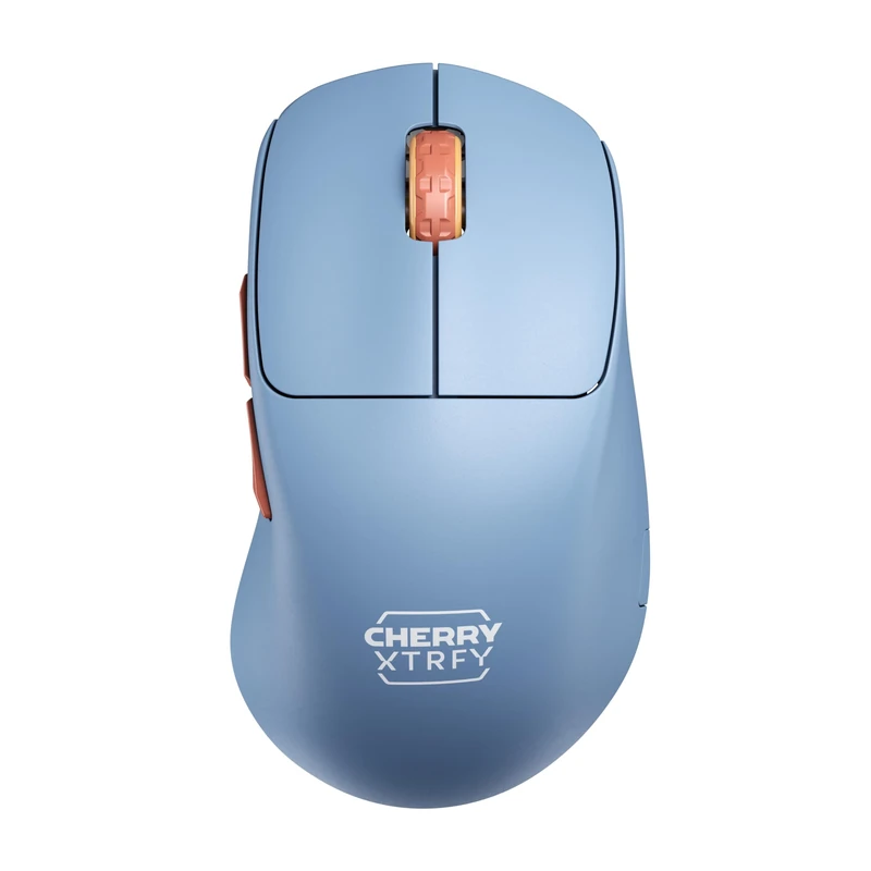 CHERRY XTRFY M64 Wireless, Ultralight Cordless Gaming Mouse, 2.4 GHz RF, Optimised for esports, Ergonomic Shape with Extra Low Front, Blue