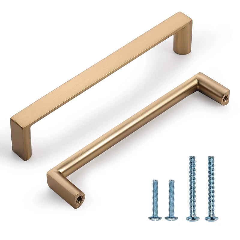 KNOKLOCK Champagne Bronze Square Cabinet Pulls and Handles, 5Inch, 30 Pack