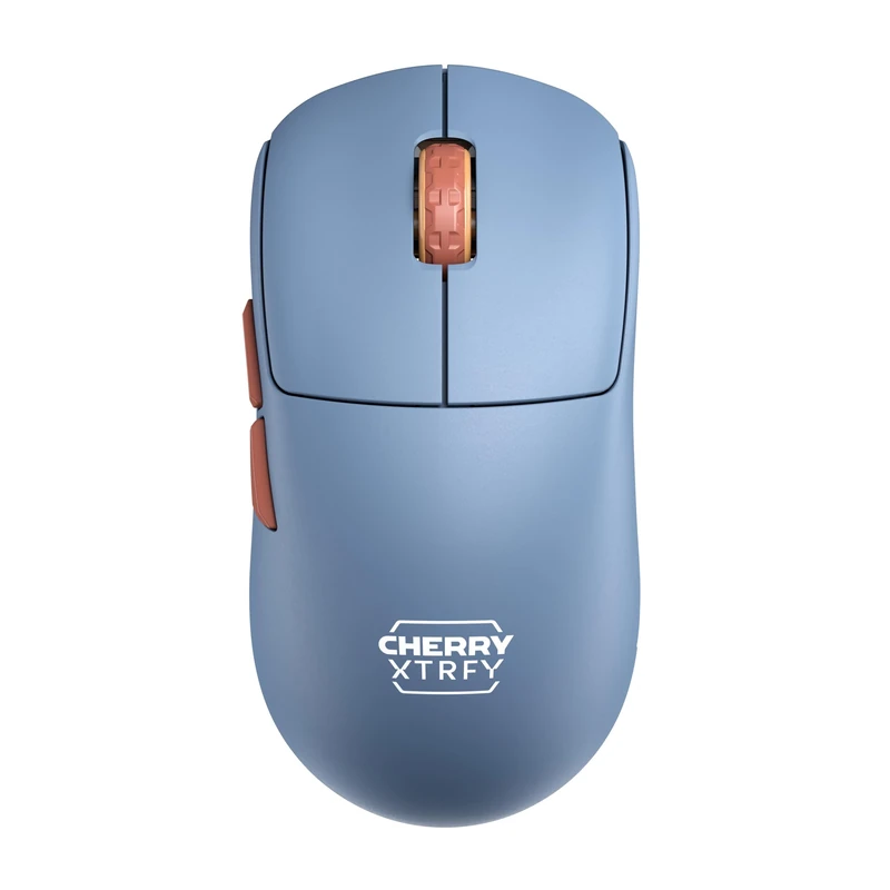 CHERRY XTRFY M68 Wireless, Ultra-Light Cordless Gaming Mouse, 2.4 GHz RF, Optimised for esports, Symmetrical Shape with Ultra-Low Front, Blue
