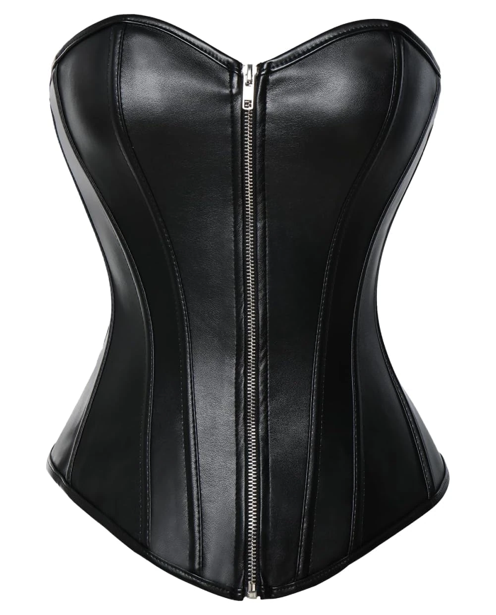 KUOSE Women's Shiny Punk PVC Lace-Up Boned Gothic Bustier Corset Top