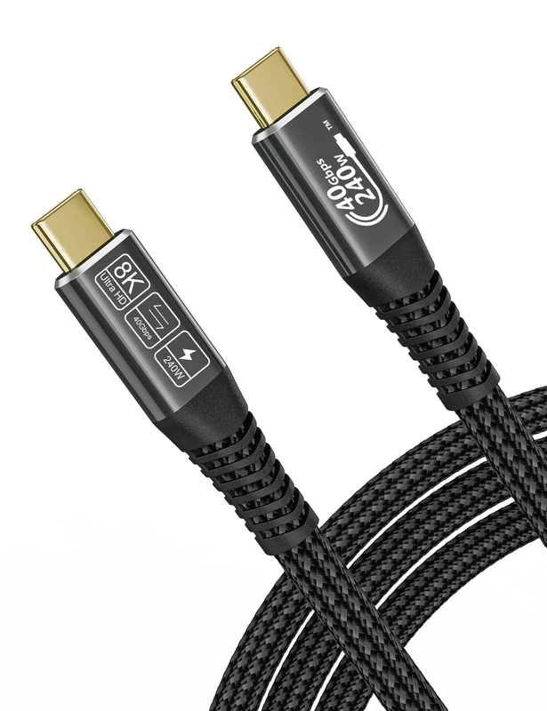 CAKOBLE USB C to USB C Cable 40 Gbps,Compatible with thunderbolt 4 cable,thunderbolt 3 cable,USB C 3.2, 240W USB C Charger Cable,8K@60Hz For iPhone15 Pro MacBook M1/ M2 egpu thunderbolt 4 2M