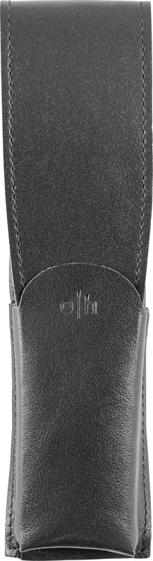 Otto Hutt 989512 Leather Case for Storage and Protection of Writing Instruments Suitable for 2 Writing Instruments 16 x 4.5 cm Anthracite
