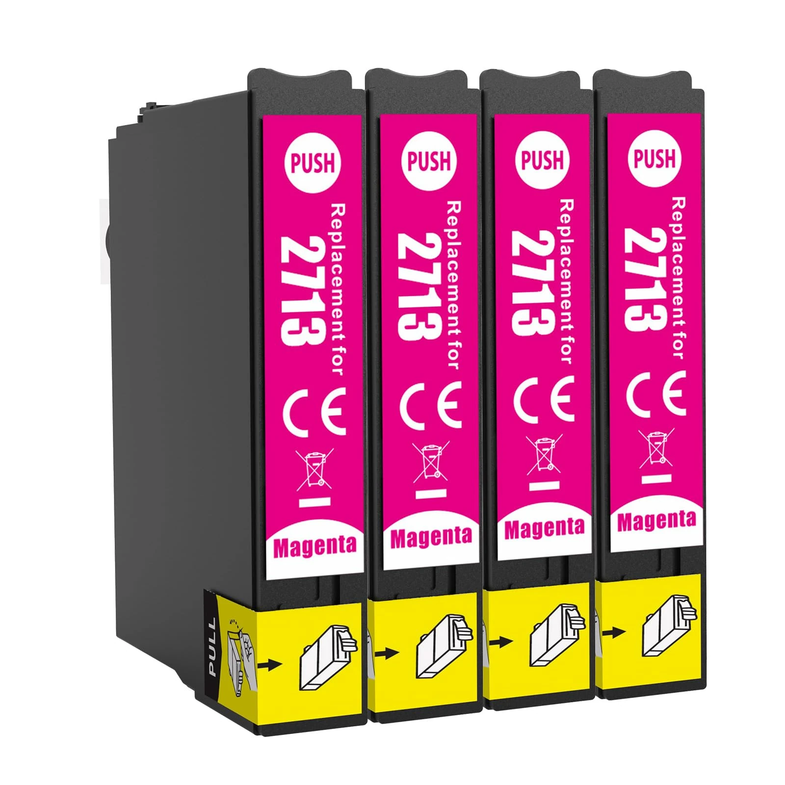 JoyPrinting 27XL Magenta Ink Cartridges Multipack Replacement for Epson 27 27XL for Workforce WF-3620 WF-7110 WF-7610 WF-3640 WF-7210 WF-7620 WF-7715 WF-7720 Printer (4 Magenta)