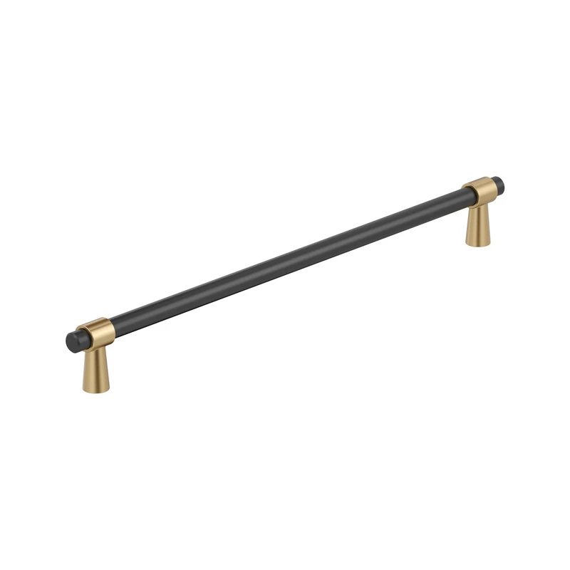 Amerock Mergence 12-5/8 inch (320mm) Center-to-Center Matte Black/Champagne Bronze Cabinet Pull, BP36983FBCZ