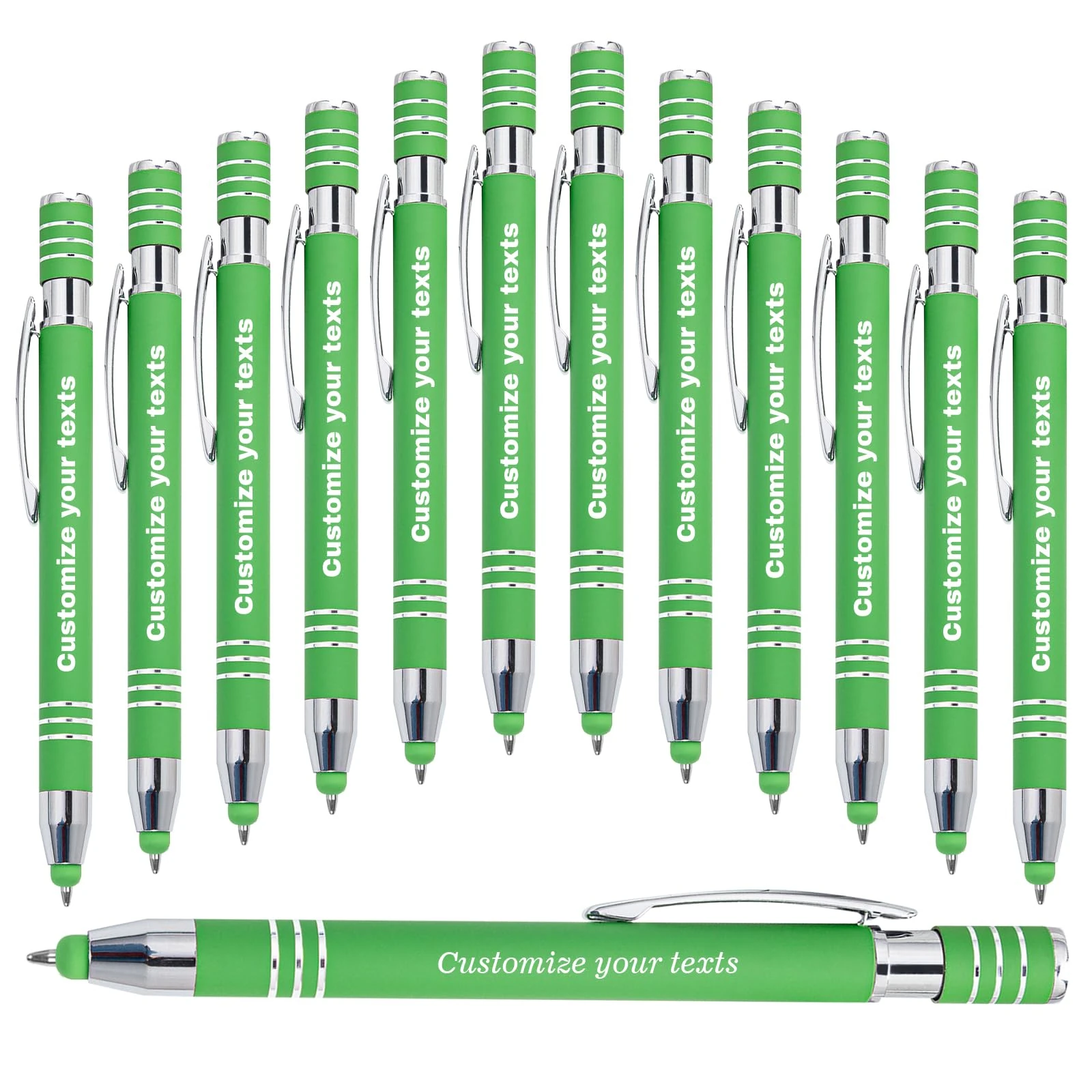 Custom 2 in 1 Black Ink Ballpoint Pen - Personalize Your Business Information, Name, Phone Number, Good for Corporate Promotions, Wedding Wishes, Great Gifting, Custom Metal Engraved Pens - 500PC
