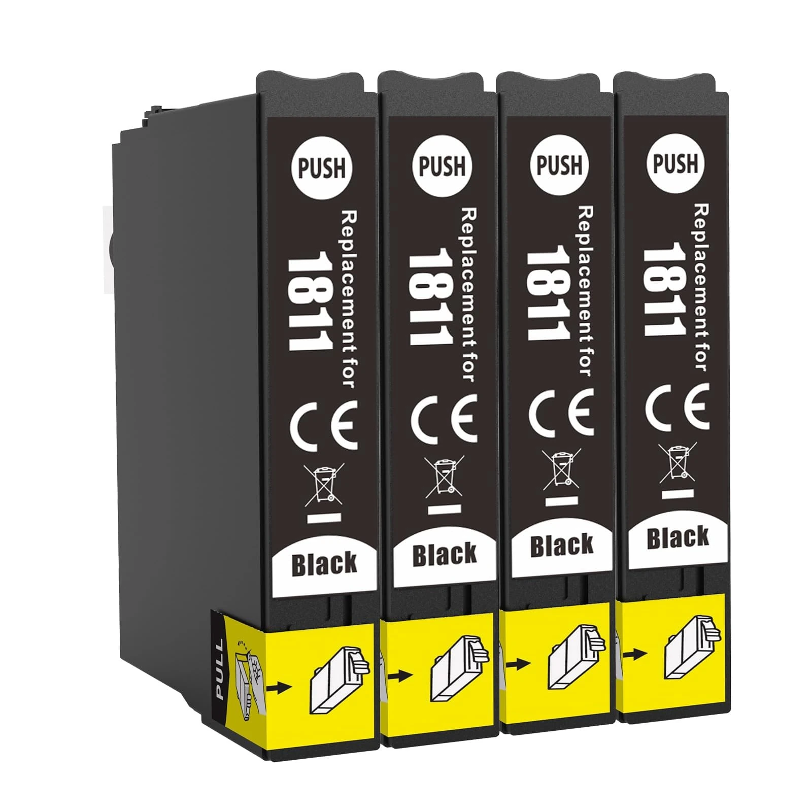 JoyPrinting 18XL Black Ink Cartridges Multipack for Epson 18 XL Ink for Epson Expression Home XP-322 XP322 XP-305 XP305 XP-312 XP312 XP405 XP-202 XP-215 XP-415 XP-422 XP-425(4 Black)