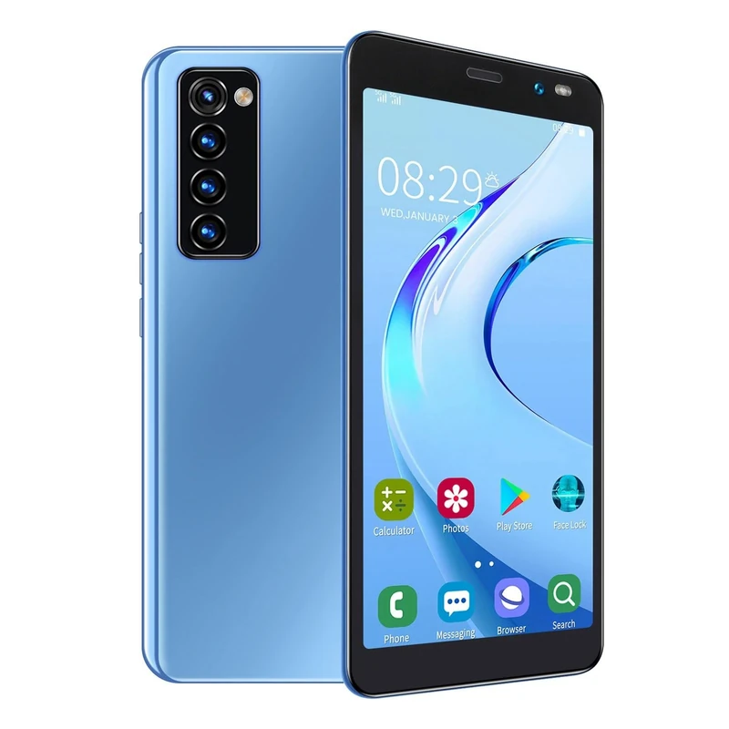 Beufee 5.45in HD Full Screen Dual Cards Dual Standby Cell Phones,Rino4 Pro Unlock Smartphone Smart Phone with Face Unlock 512MB 4GB Function for Smartphone (Black Green Blue)(blue)