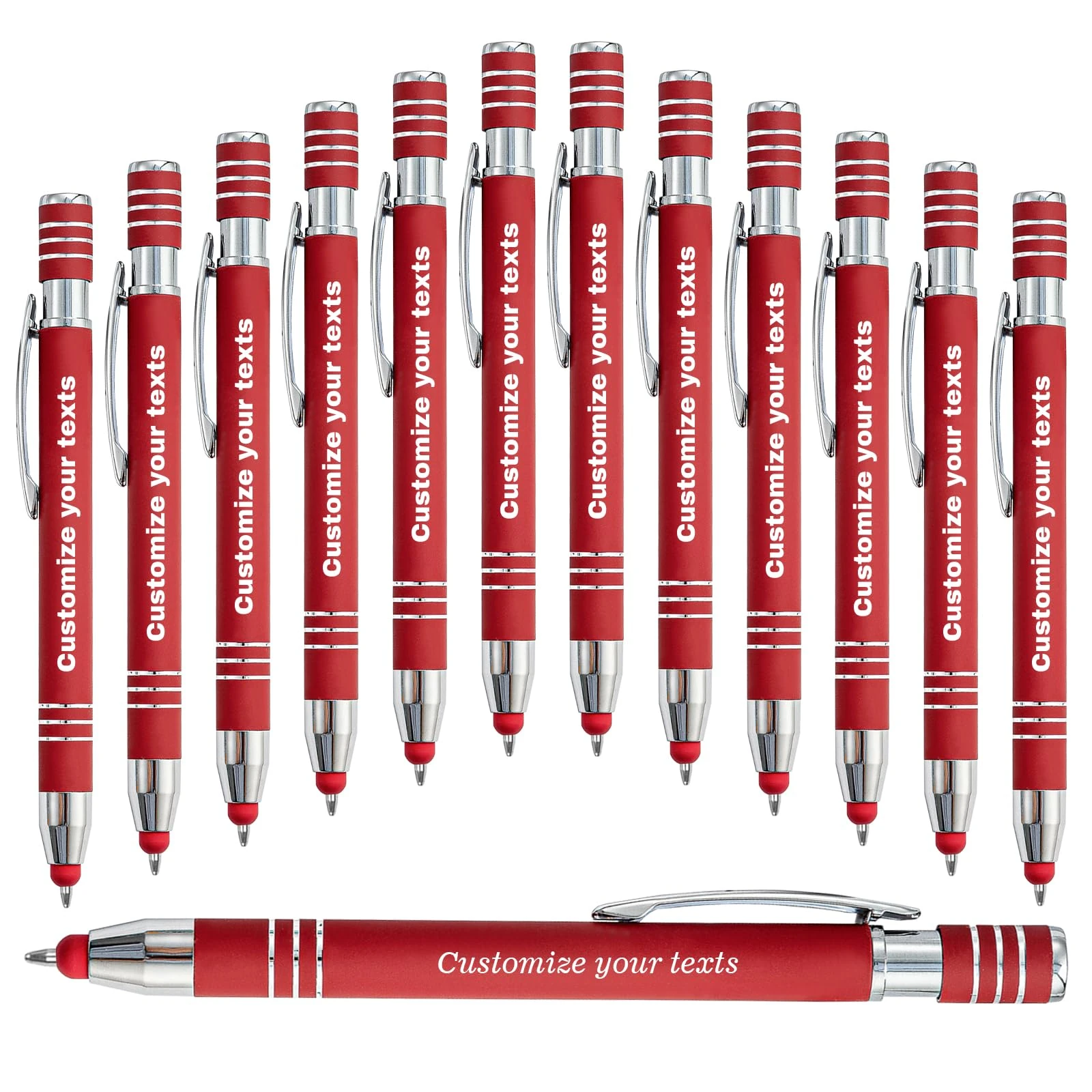 LINMQIU Personalized Writing Pen 2 in 1 Tablet Suitable for various devices with touch screen Touch Ballpoint Pen Black Ink Personalized Custom Advertising Ballpoint Pen with Name Message - 500PC