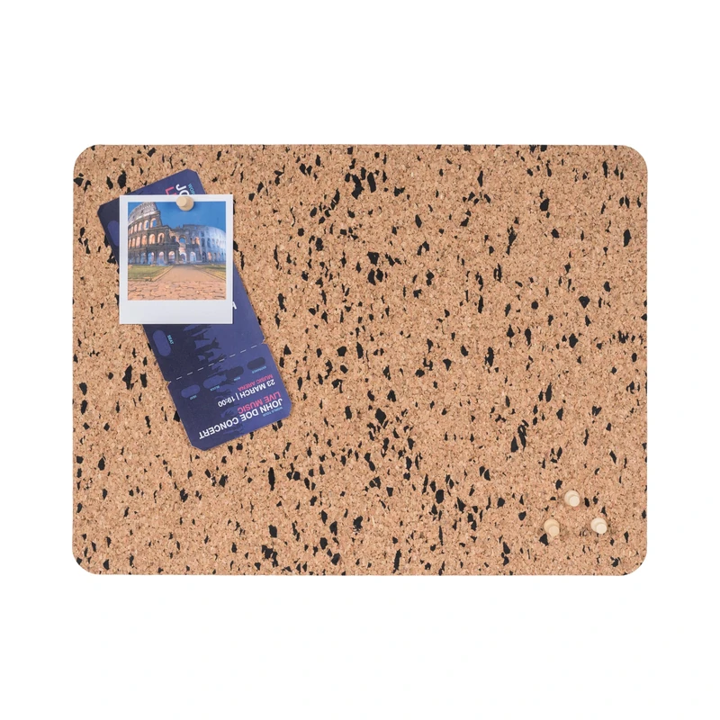 Bi-Office Eco Frameless Cork Board, Double-Sided Cork and Cork with Black Eva Rectangular 40 x 30 cm