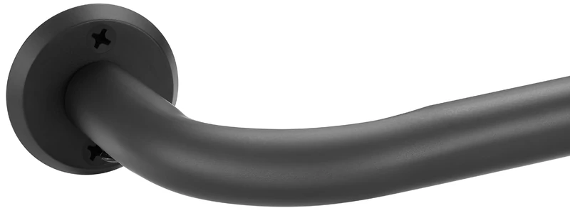 Curtain Rods for Windows, 28 to 116 Inches Wrap Around Heavy Duty Drapery Rod, 1" Wall Mounted Ceiling Mounted Curved Blackout Room Darkening Curtains Rod for Bedroom Kitchen Window, Matte Black