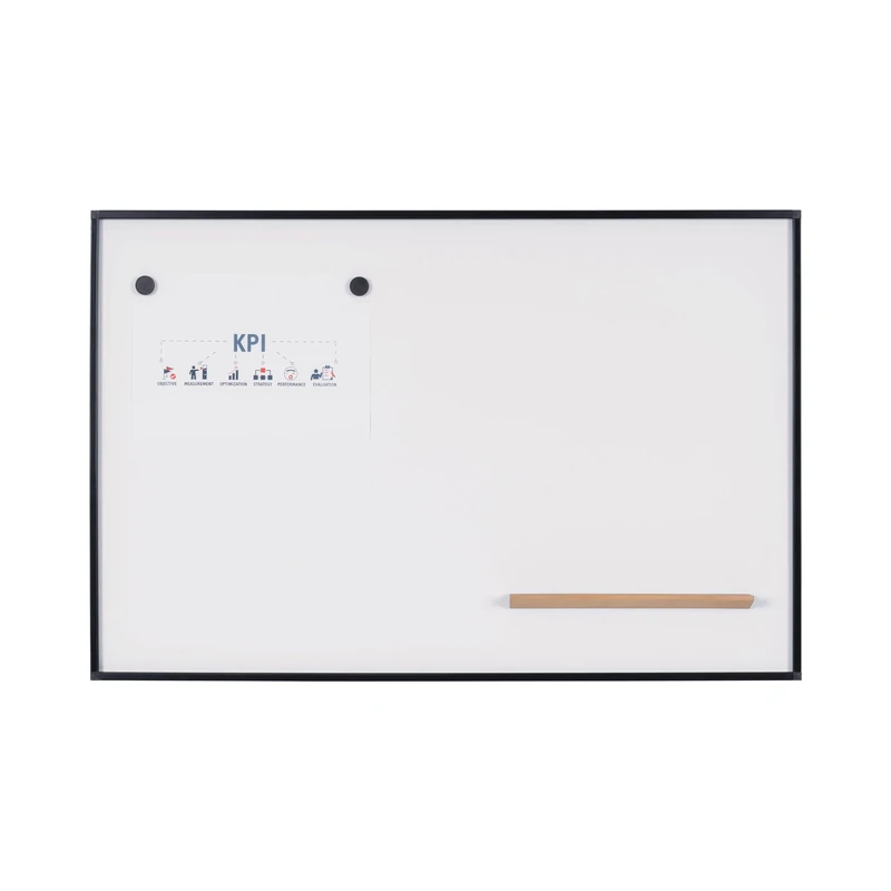 Bi-Office New Generation A9 Magnetic Whiteboard - 1050x750mm - Lacquered Steel Surface, Black Aluminium Frame