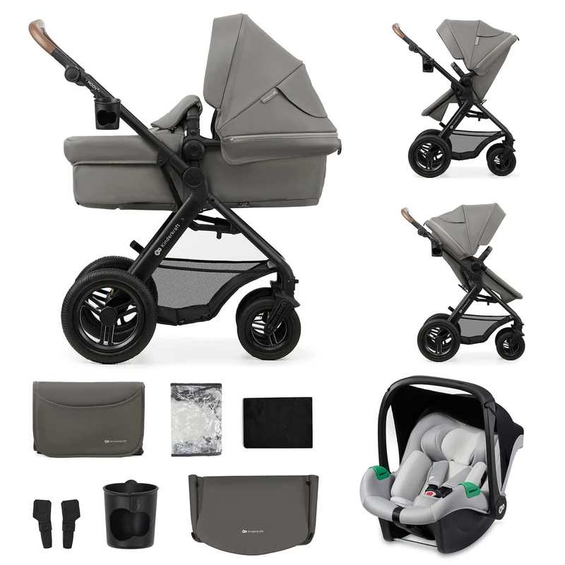 kk Kinderkraft MOOV 2 Air 3 in 1 Multifunctional Stroller, Grey