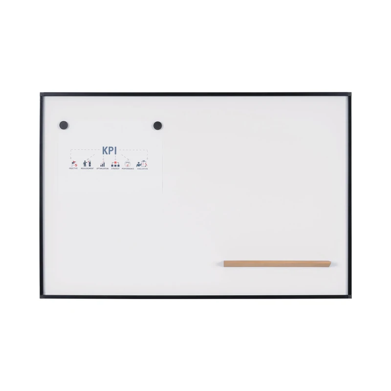 Bi-Office New Generation A9 Magnetic Whiteboard - 900x600mm - Lacquered Steel Surface, Black Aluminium Frame
