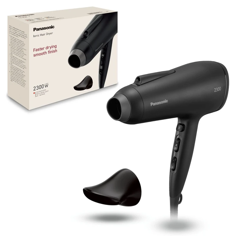 Panasonic EH-NE85-K895 Fast Dry Series Ionic Hair Dryer with Air Boost & Concentrator Nozzles, Heat Protection Mode, Ion Technology, 2300W, Easy-Clean Filter, Black