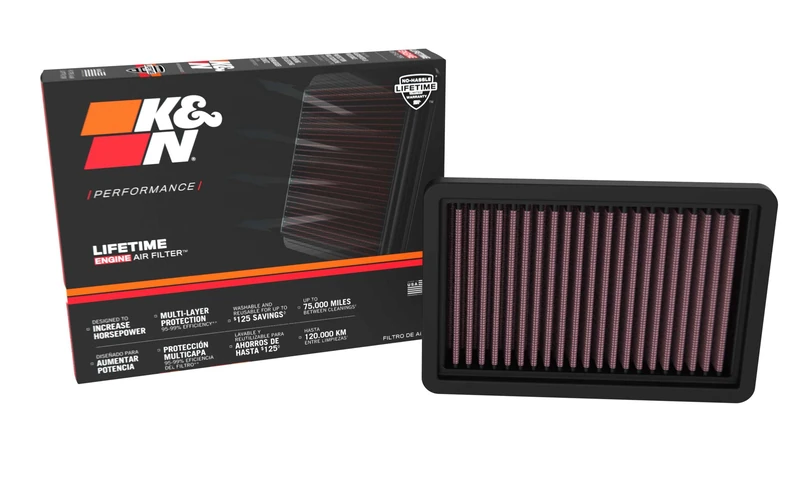 K&N Replacement Air Filter compatible with Dacia Logan III 1.0 3cyl Petrol 2021- (33-3187)