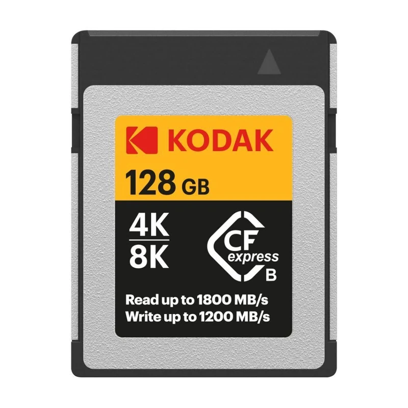 Kodak CFexpress Type B 128GB Memory Card with 1800MBps Read and 1200MBps Write (EKMCFX128GK)