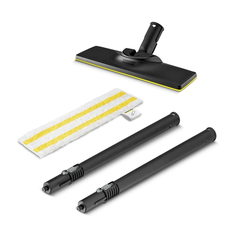 Kärcher Floor Nozzle Set EasyFix for SC 1 Includes 1 EasyFix Floor Nozzle, 1 Universal Microfibre Floor Cloth, 2 Extension Tubes (0.5 m), and Original Accessories for Kärcher SC 1 steam Cleaners