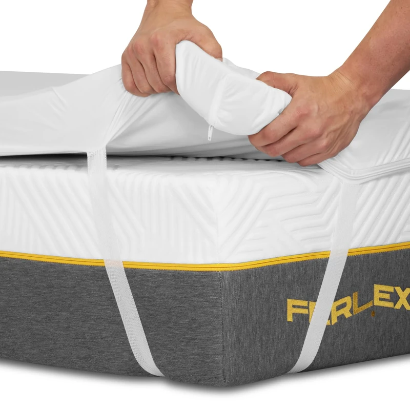 Ferlex Waterproof ViscoGel Topper 5 cm | 100% Visco-Elastic Topper | Tencel Fabric Very Soft and Cool | Removable and Washable Mattress