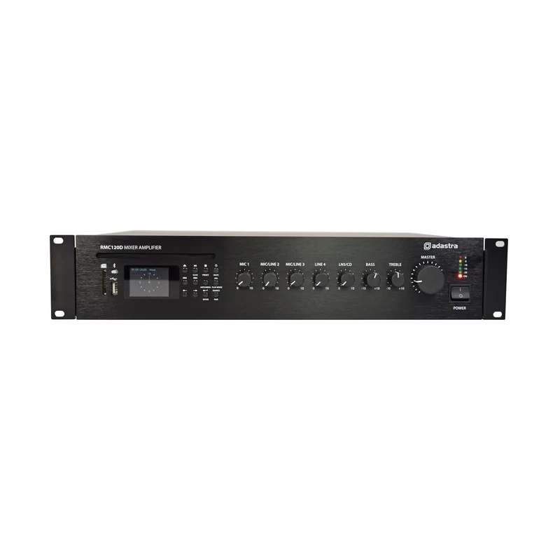 Adastra | RMC120D: Multi Functional Mixer Amplifier Bursting with Features | 100V or Low Impedance, Multi Media Player CD/BT/USB/SD/DAB/FM & 5 input Channels