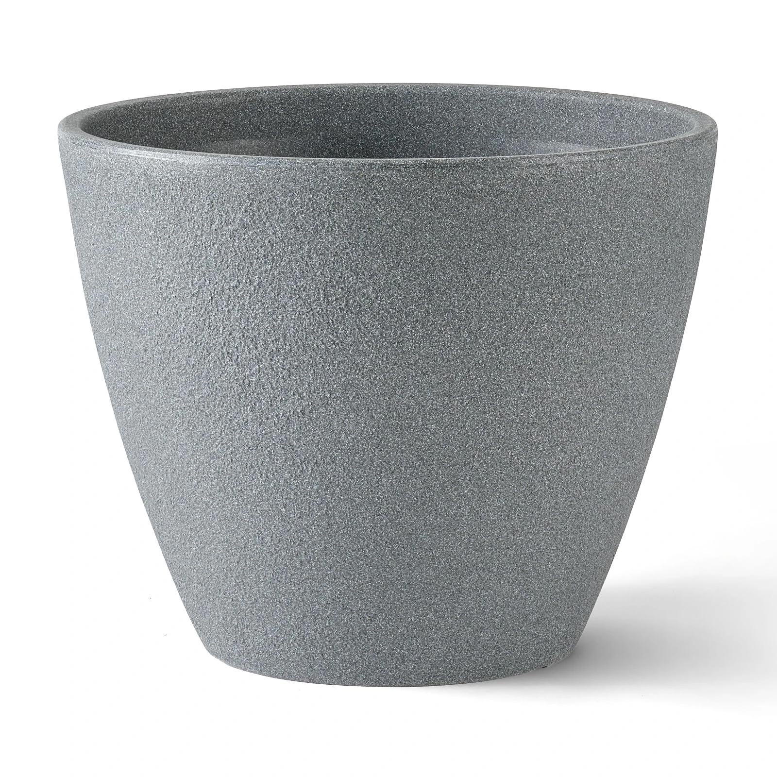 ARBORA 16" Valencia Polyresin Indoor and Outdoor Planter with Stone Blend Concrete Gray Finish - Durable, Weatherproof, Lightweight, Large Plant Pot for Patio, Garden, Deck, Entryway