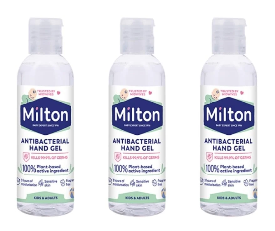 Happy Bees Bundle of 3 Milton Antibacterial Hand Sanitiser Gel 100 ml 3 pack