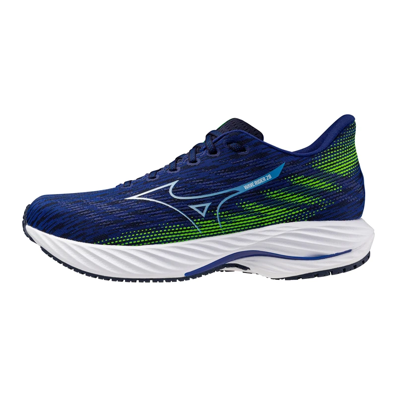 Mizuno Men's Wave Rider 28 Running Shoe, Reflex Blue-White, 8