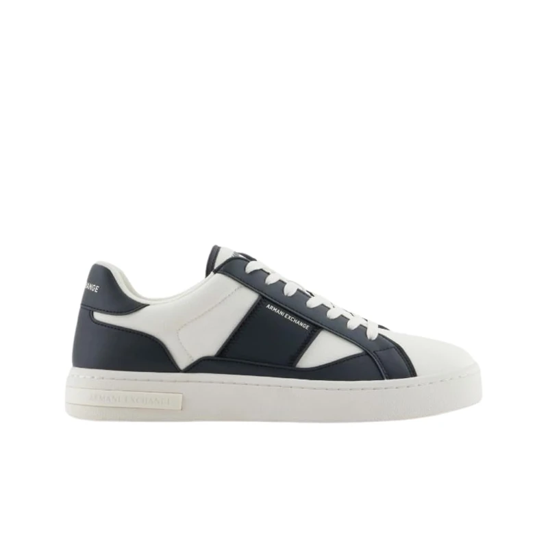 Armani Exchange Men's London Trainers, Off White + Jet Set, 44 EU, Off White Jet Set, 10 UK