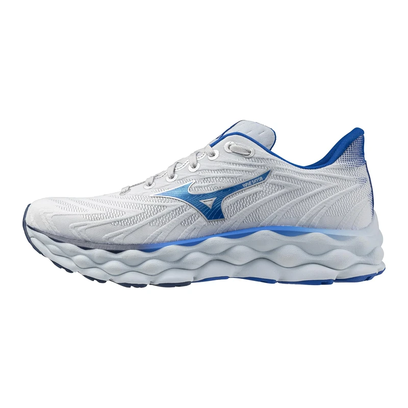Mizuno Men's Wave Sky 8 Running Shoe, Plein Air/Laser Blue, 12 Wide